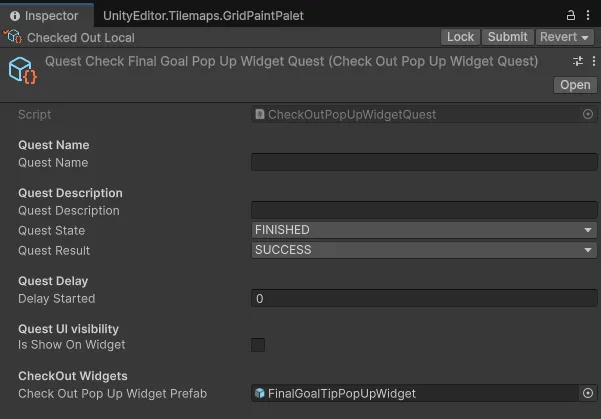 Example quest prefab for level designers