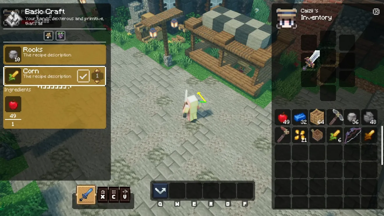 Crafting system UI