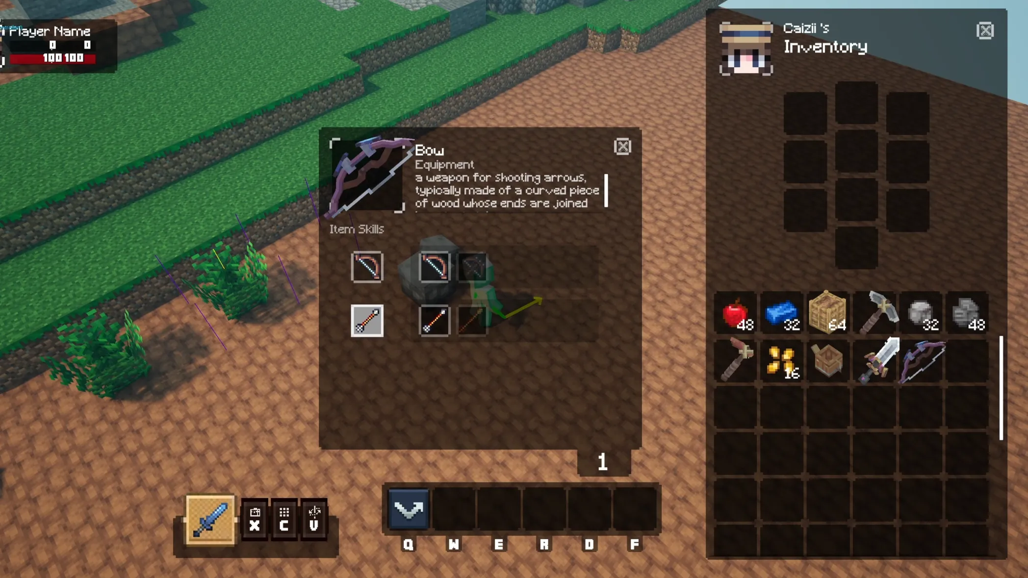 Item skill selection UI
