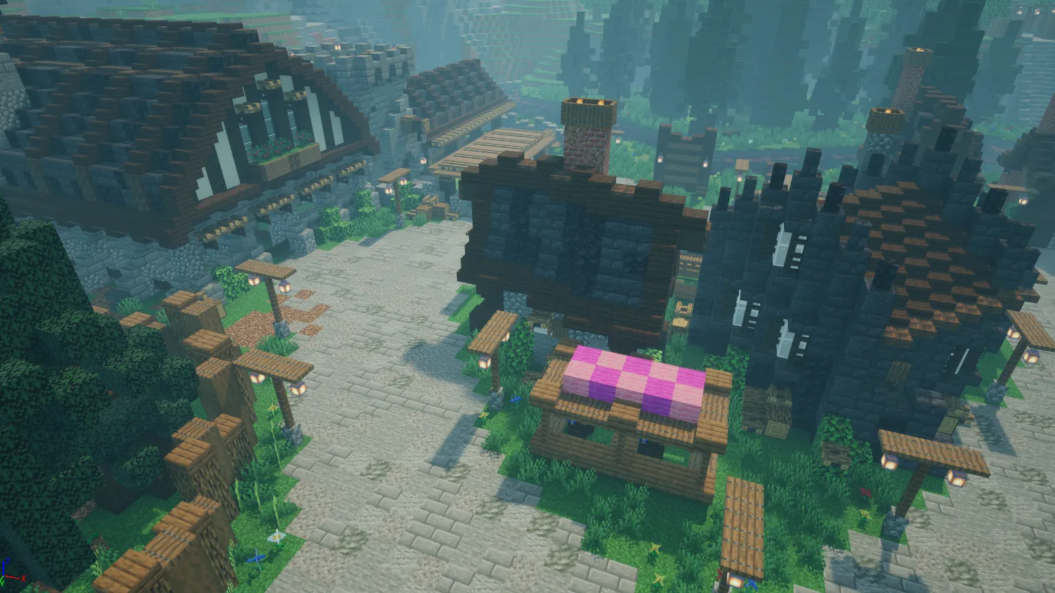 Loford Town with houses and NPCs