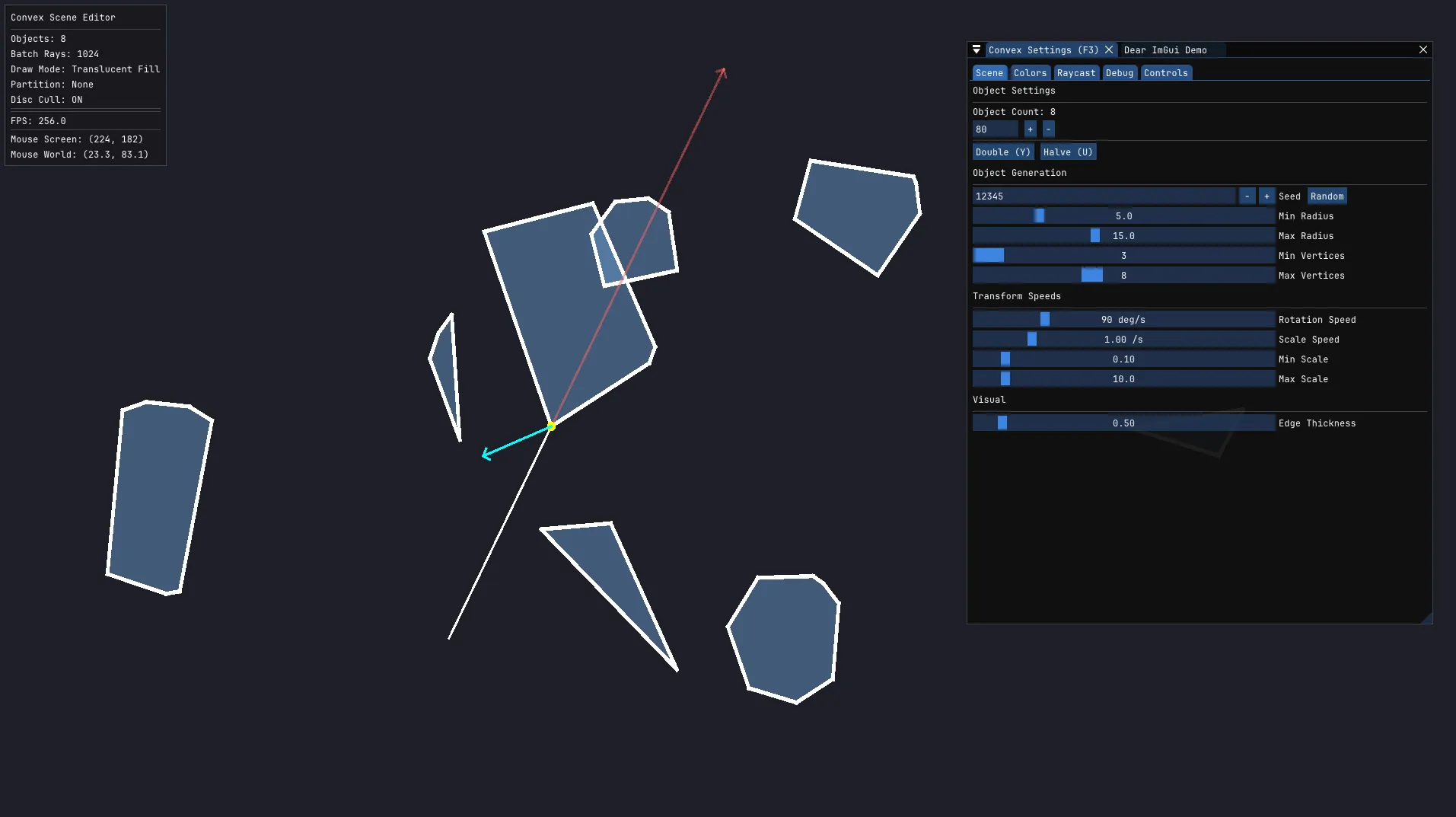 Convex Scene ImGui Settings